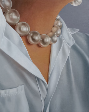 Pearls And Blouse - oil on canvas - cm 100x80 - 2026